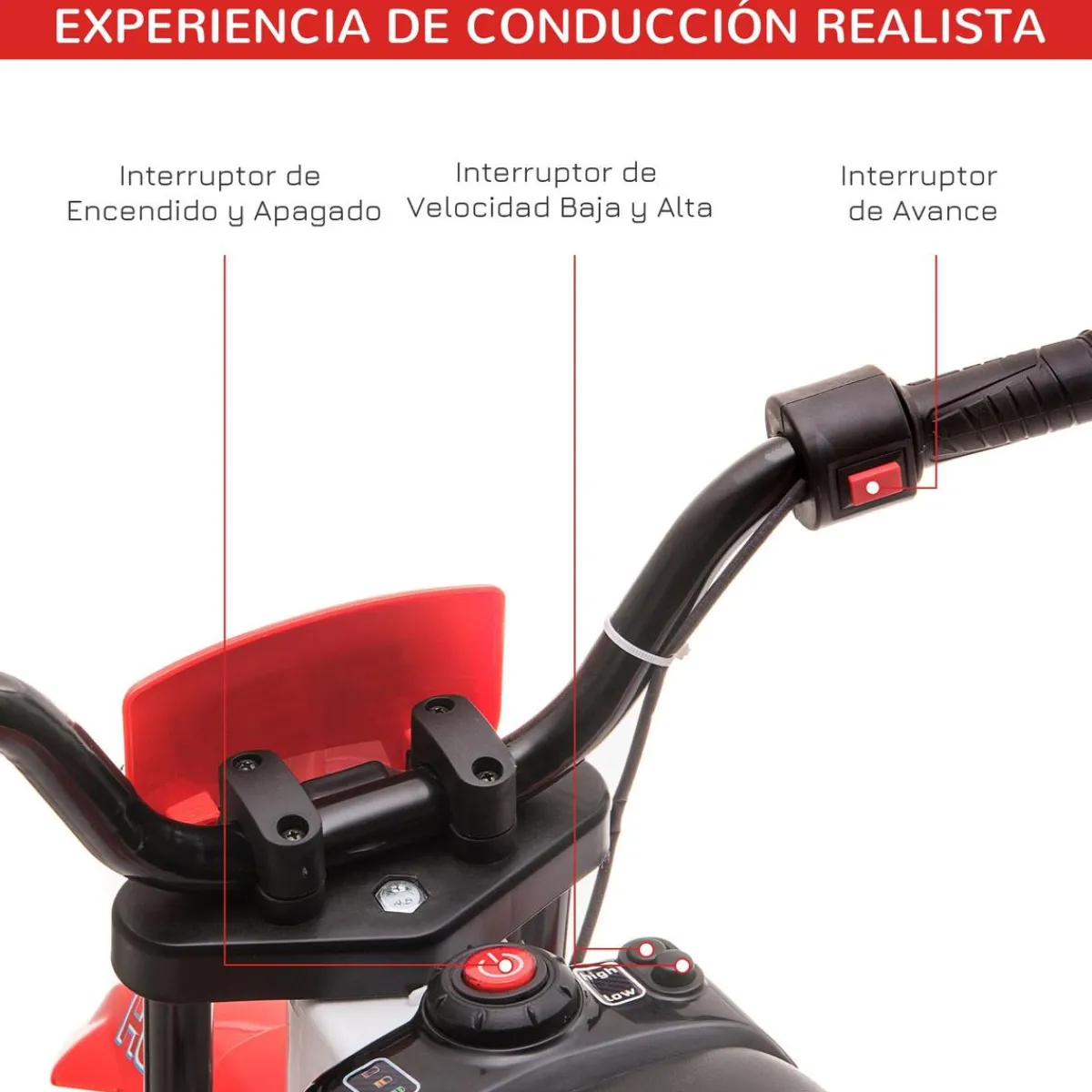 - Moto eléctrica rojo-blanco*Homcom Discount