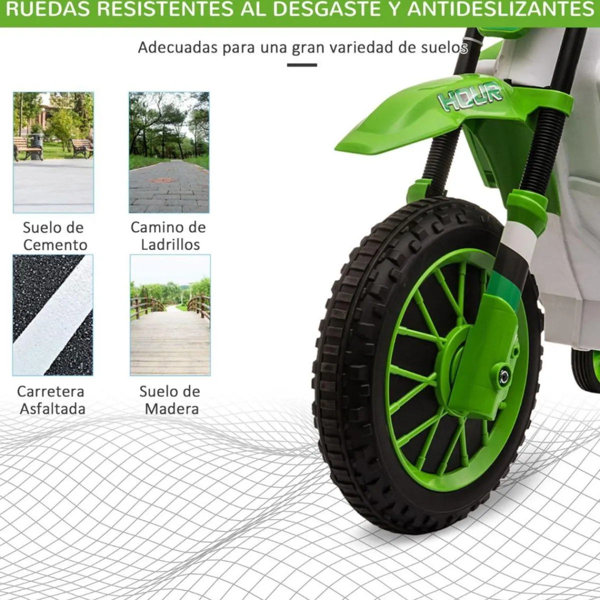 - Moto eléctrica 12V verde*Homcom Best