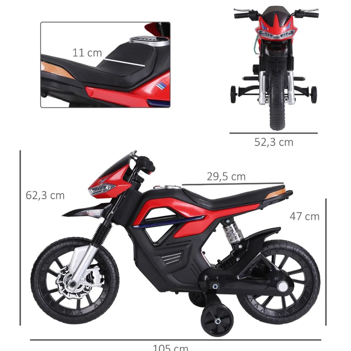 - Moto infantil eléctrica Trial con batería*Homcom New