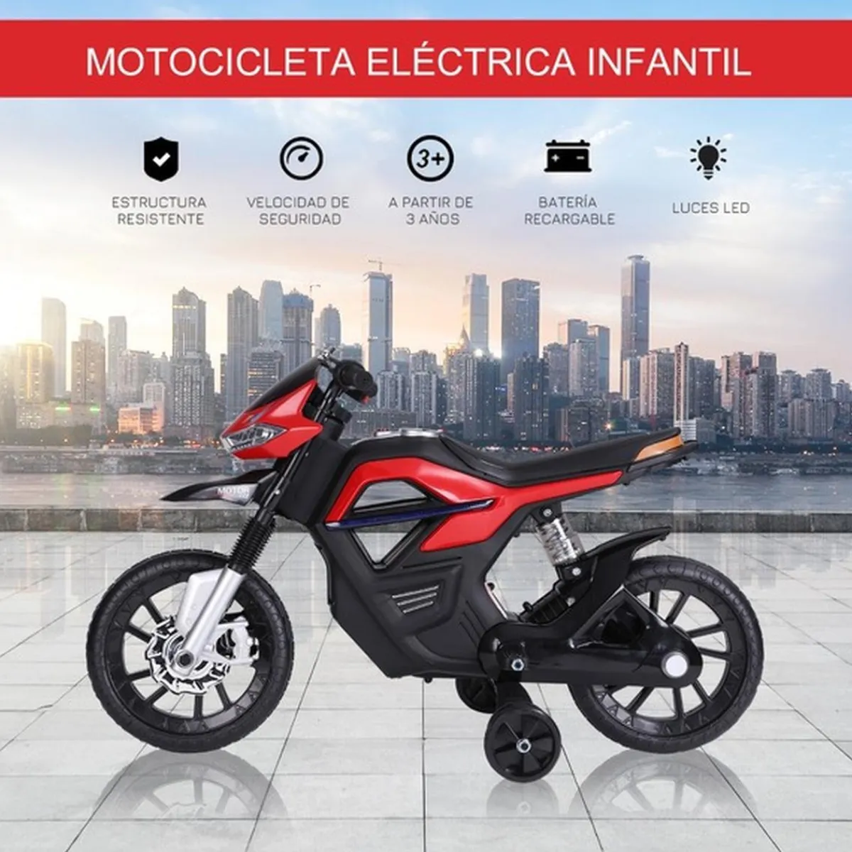 - Moto infantil eléctrica Trial con batería*Homcom New