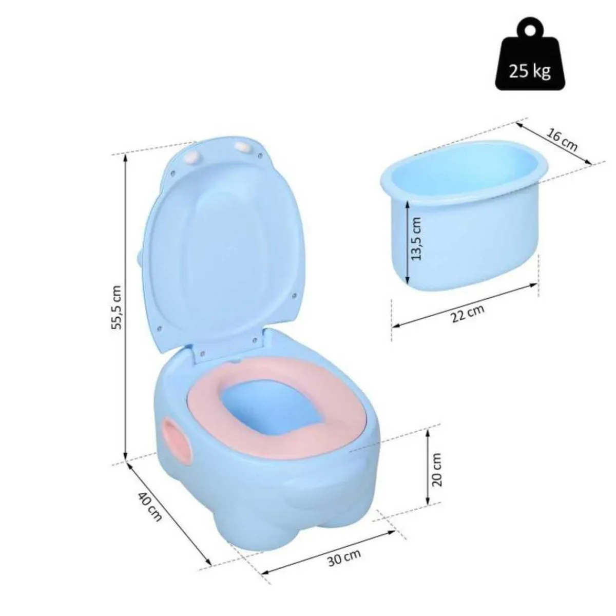 - Orinal Infantil Hipopótamo Azul*Homcom Sale