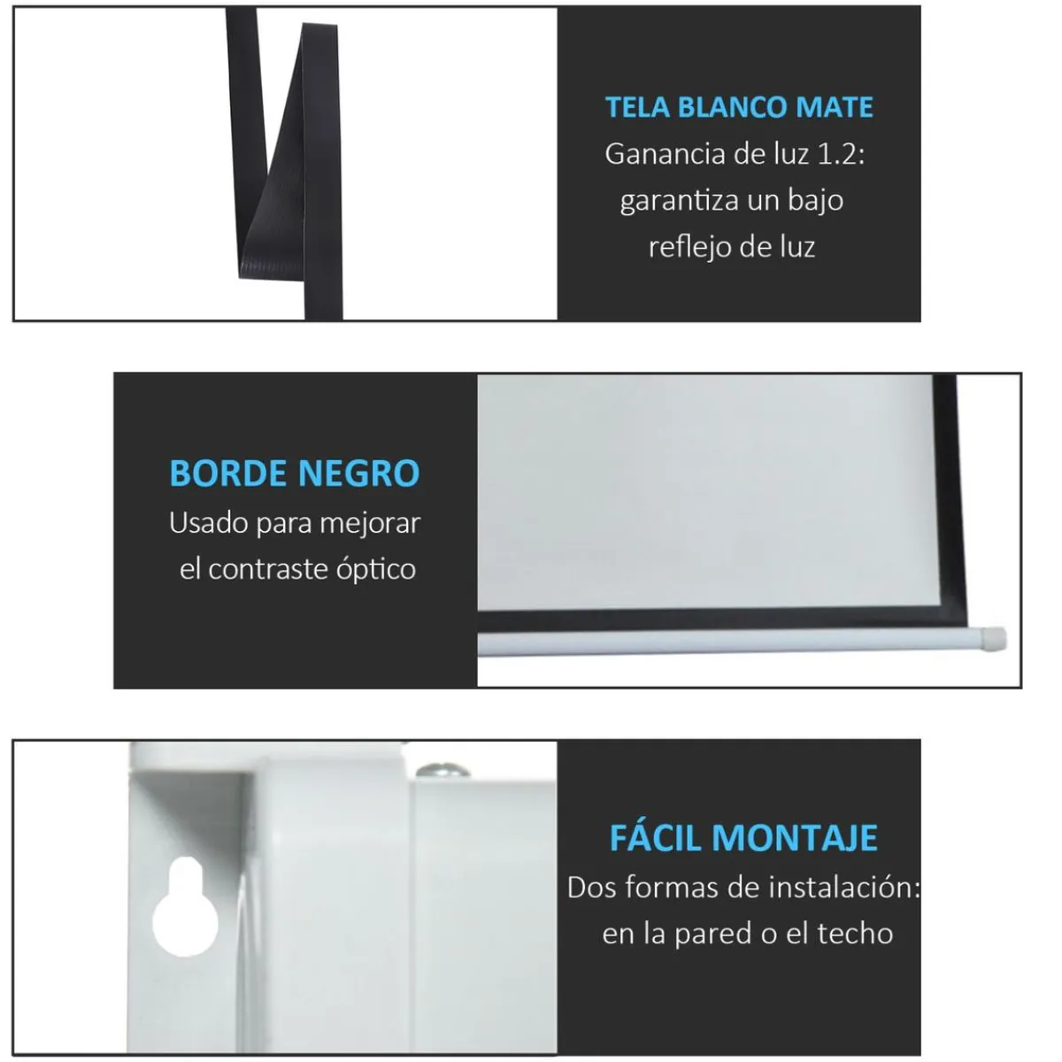 New - Pantalla de proyección motorizada 100''con mando Electrónicos