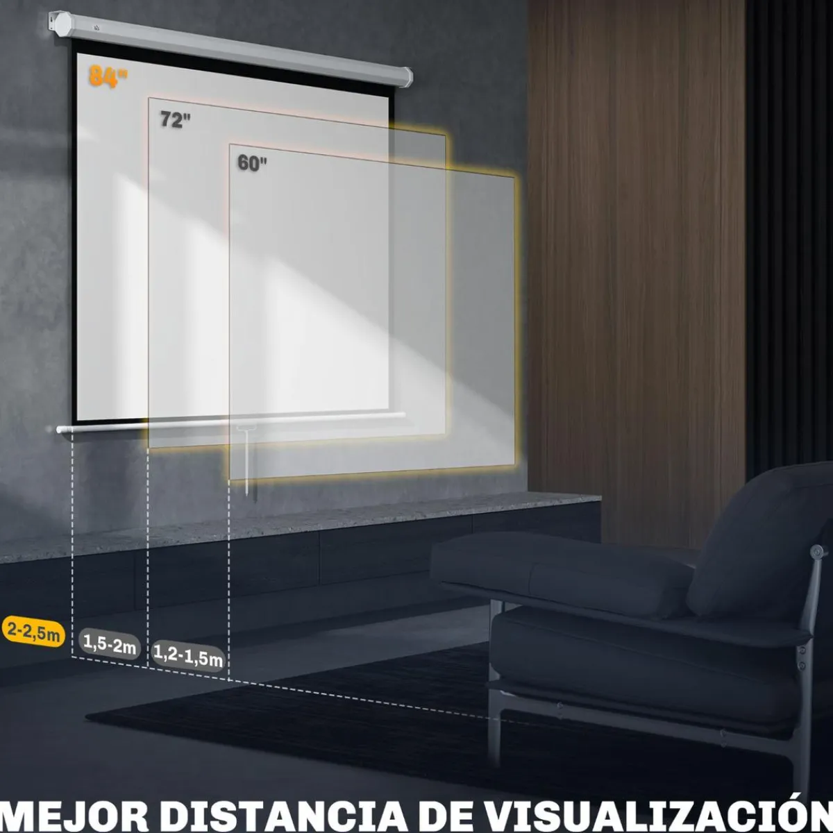 Clearance - Pantalla de proyección 84'' Blanco Electrónicos