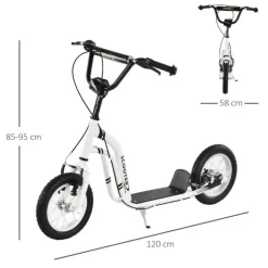 Best - Patinete Ajustable Para Niños Blanco/Negro Patines Y Monopatines