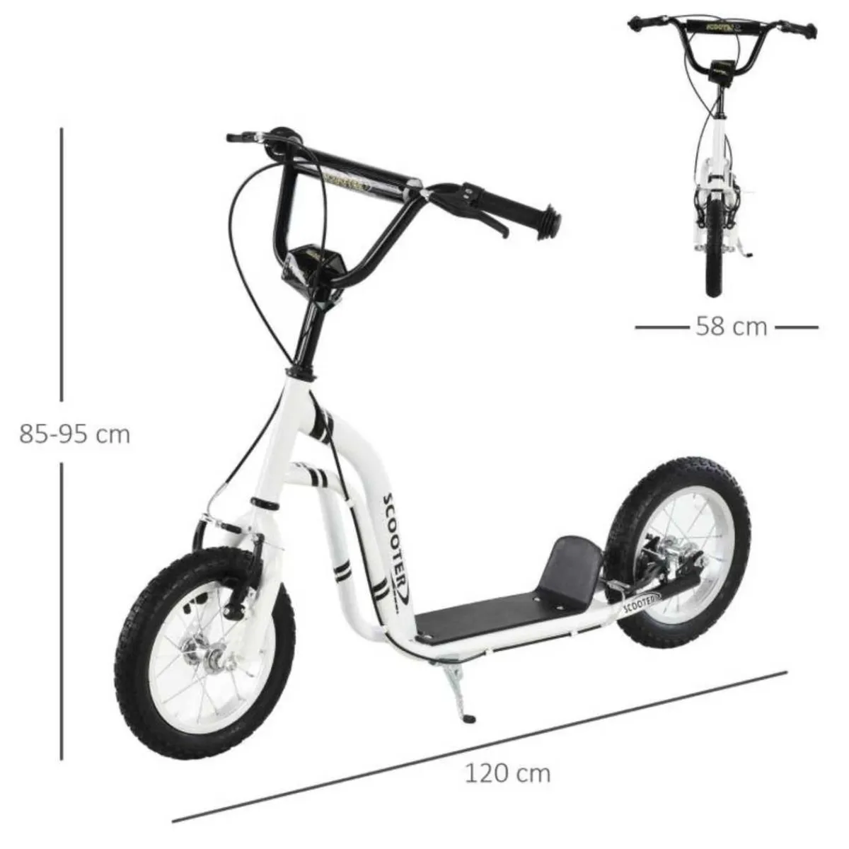 Best - Patinete Ajustable Para Niños Blanco/Negro Patines Y Monopatines