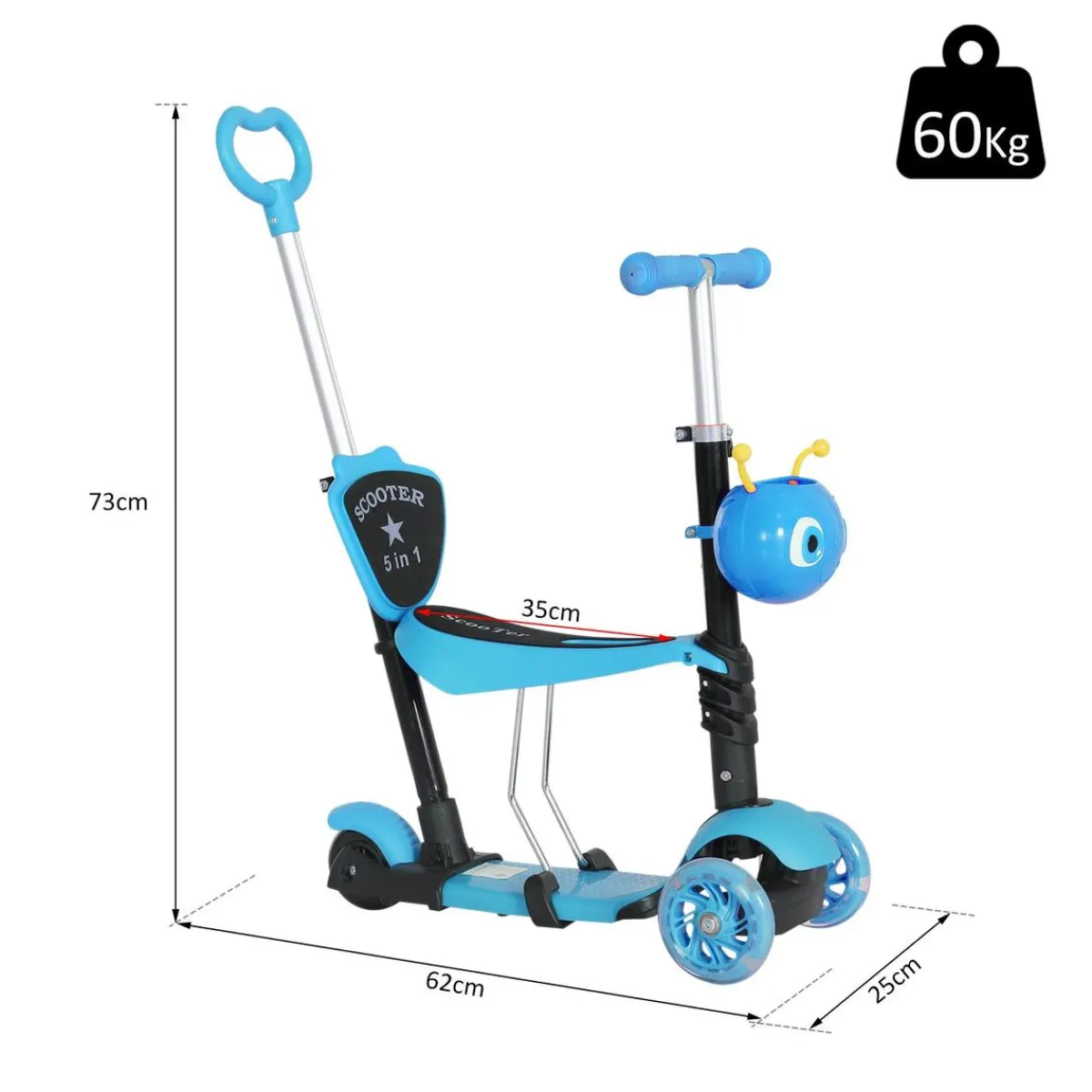 Best - Patinete evolutivo con asiento azul Patines Y Monopatines