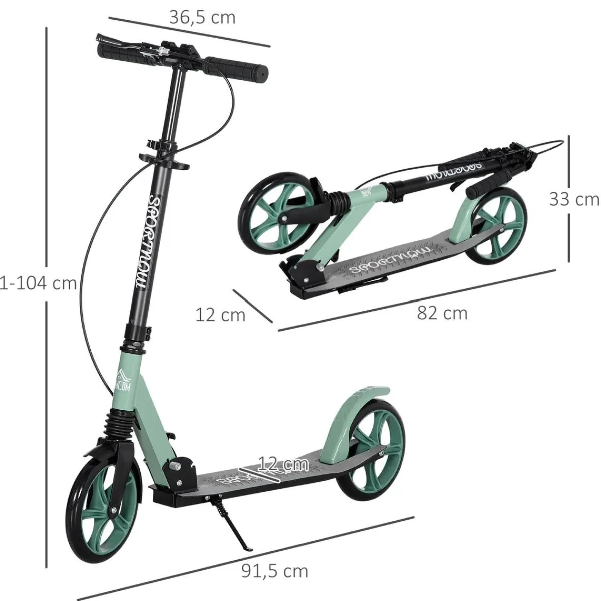 Clearance - Patinete plegable aluminio verde mint Patines Y Monopatines