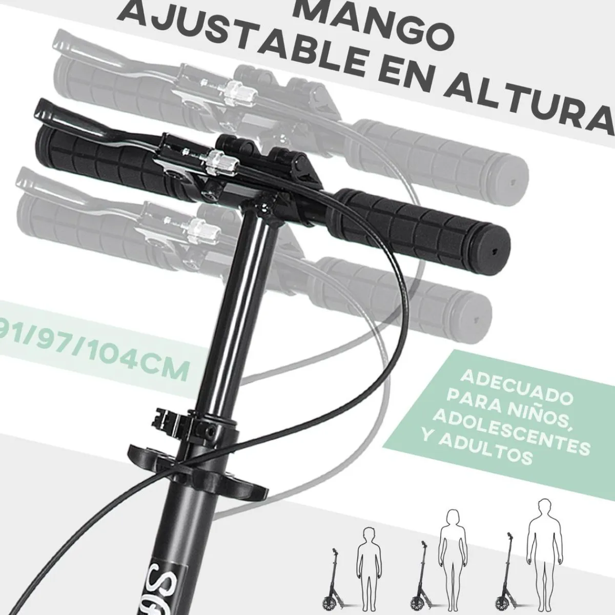 Clearance - Patinete plegable aluminio verde mint Patines Y Monopatines