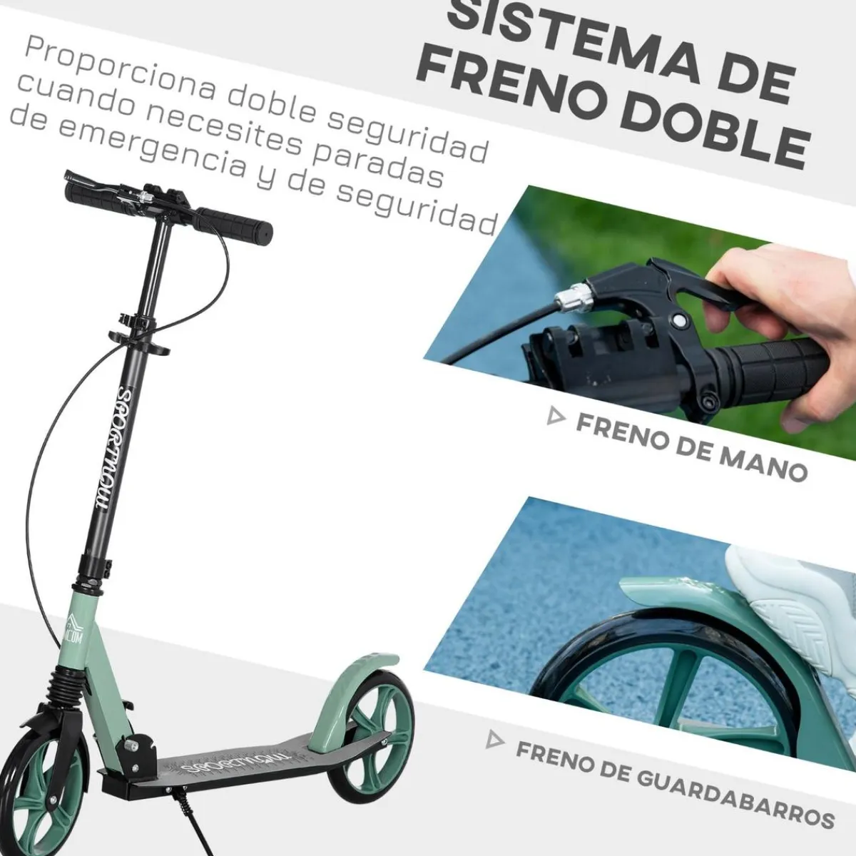 Clearance - Patinete plegable aluminio verde mint Patines Y Monopatines