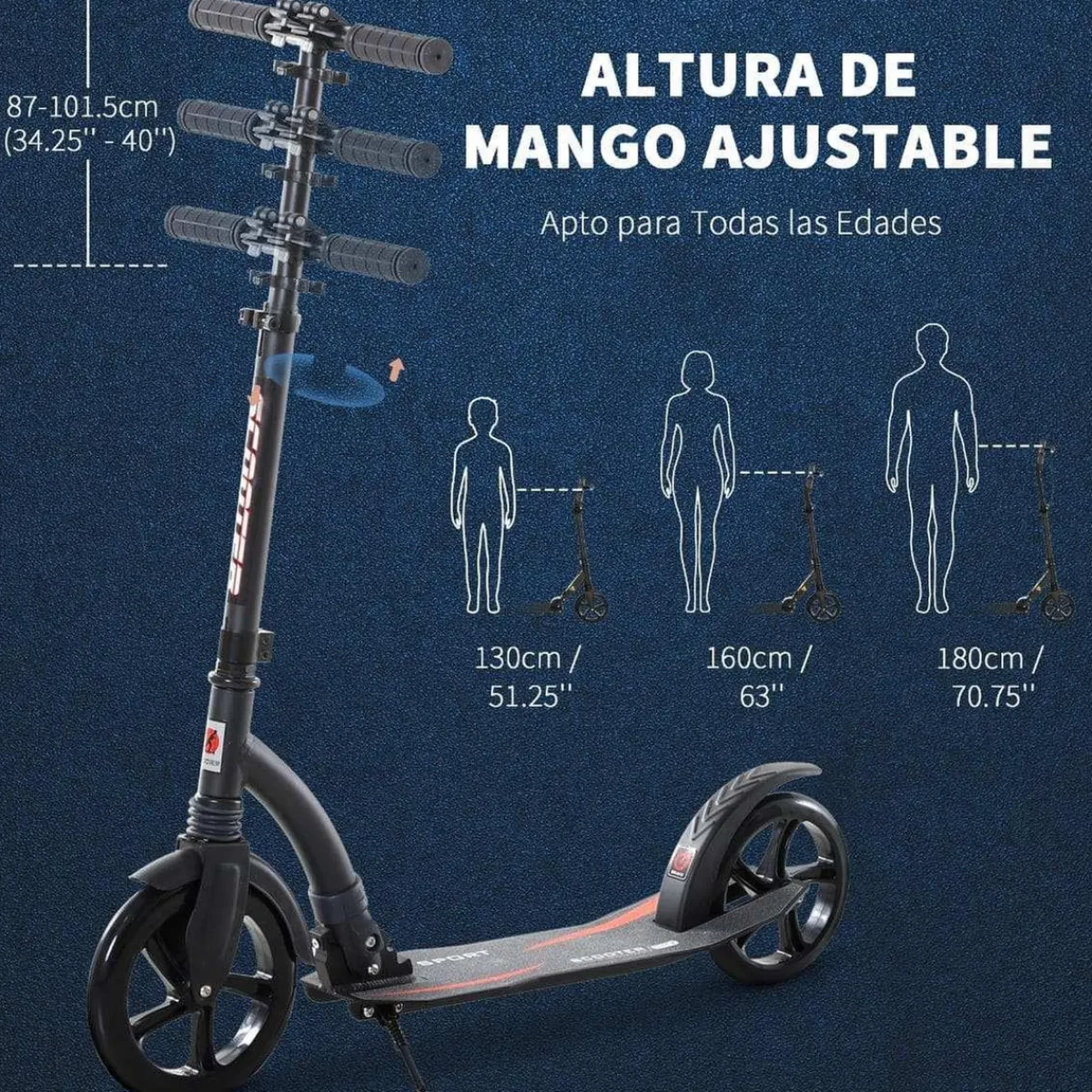 Online - Patinete plegable aluminio negro Patines Y Monopatines