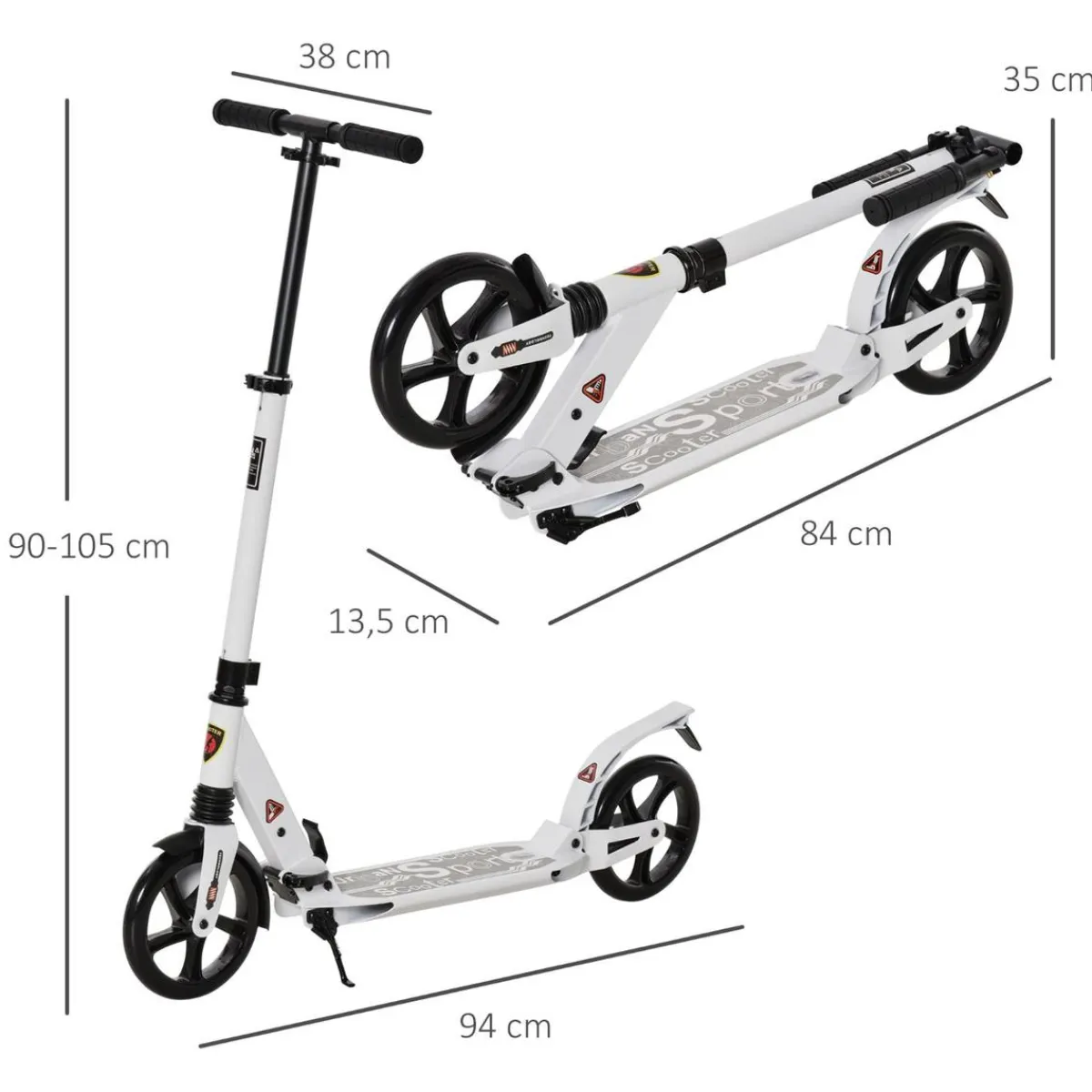 - Patinete plegable blanco*Homcom