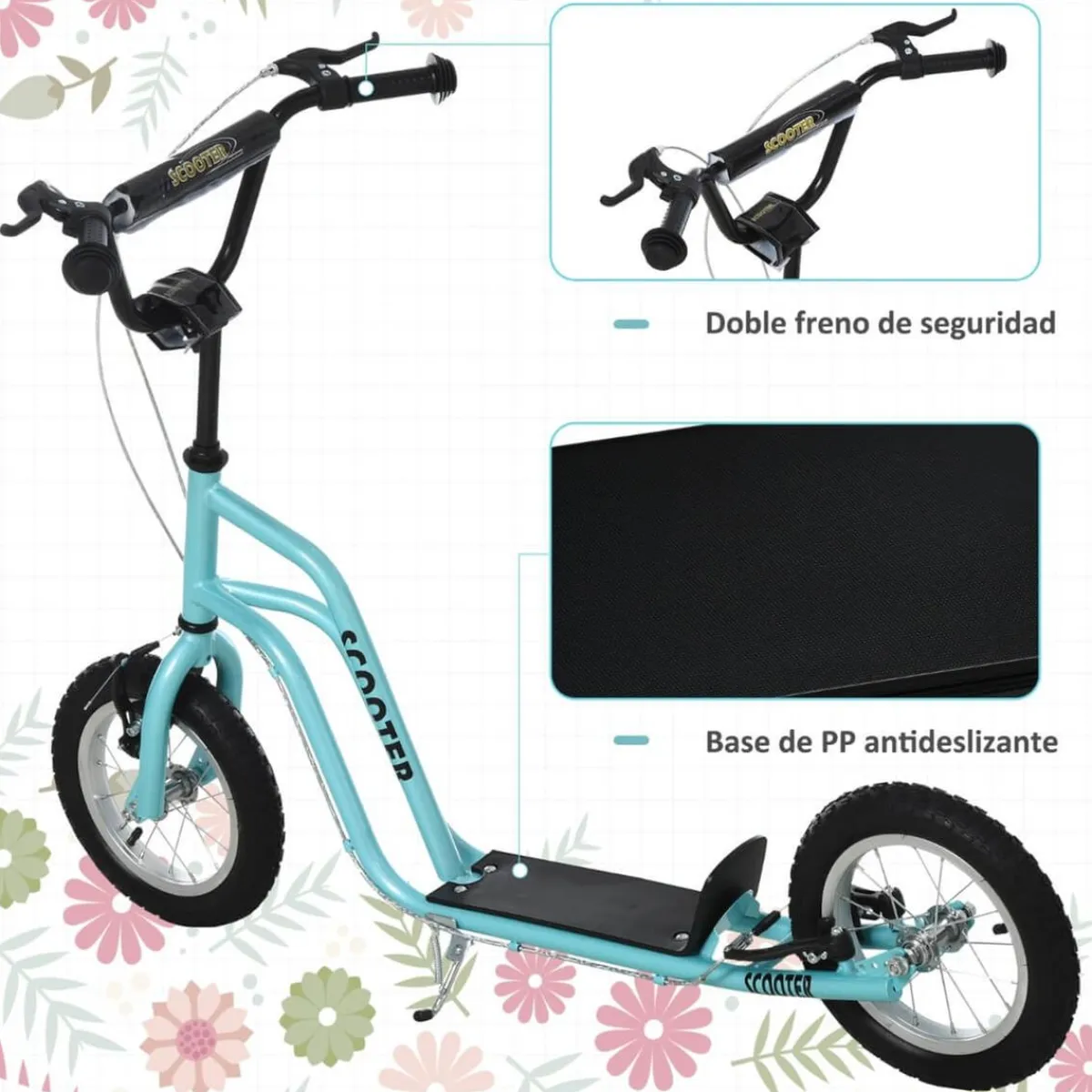 - Patinete Scooter regulable Azul Patines Y Monopatines