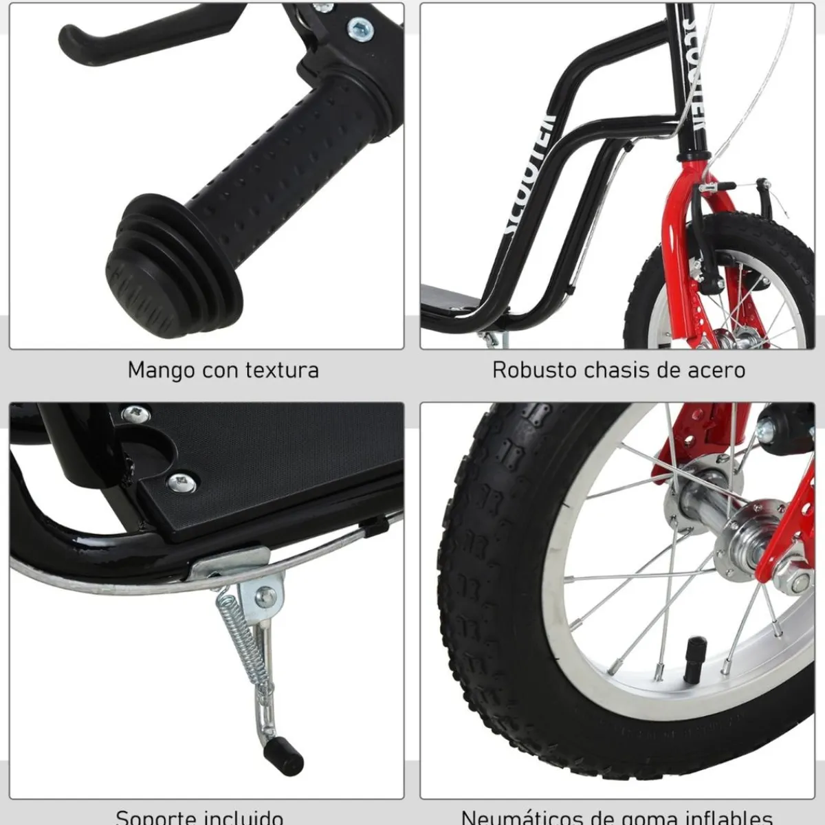 Sale - Patinete Scooter regulable Negro Patines Y Monopatines