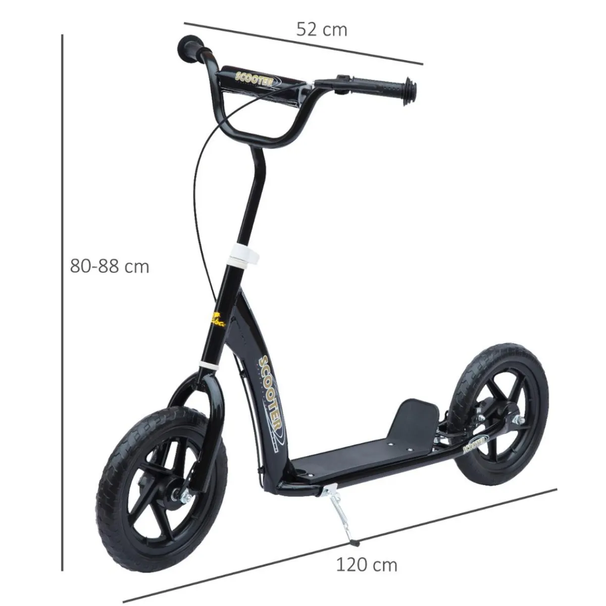 Best - Patinete Scooter Ajustable 2 ruedas Negro Patines Y Monopatines