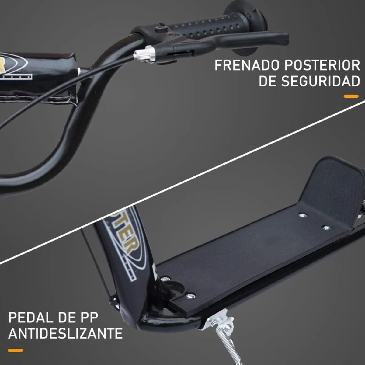 Best - Patinete Scooter Ajustable 2 ruedas Negro Patines Y Monopatines