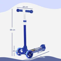 Clearance Homcom - Patinete Tri-scooter Azul con luces Motos Y Triciclos