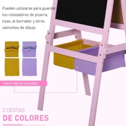 - Pizarra infantil 3 en 1 con caballete*Homcom Hot
