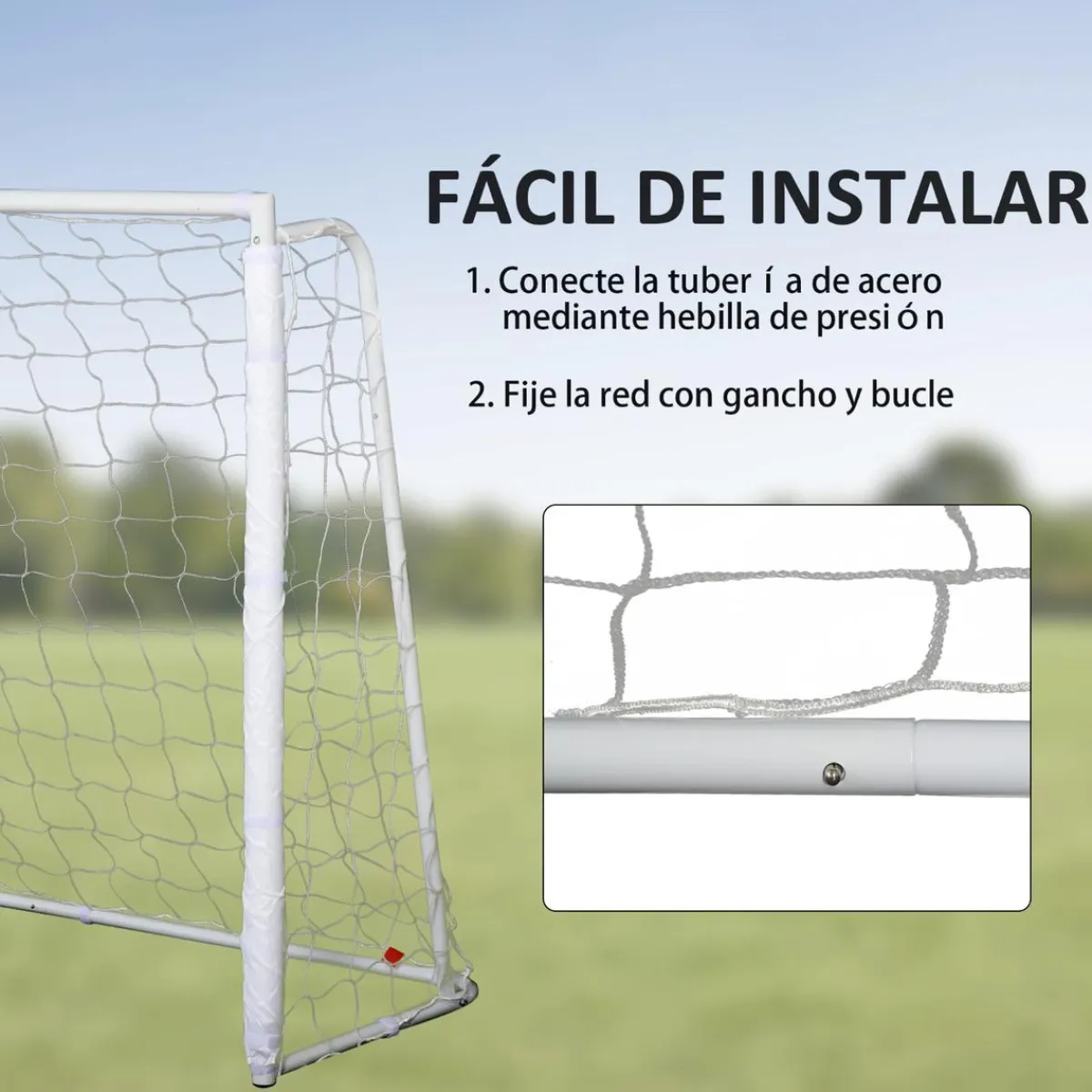 - Portería de fútbol 186x62x123 cm Blanco*Homcom Sale