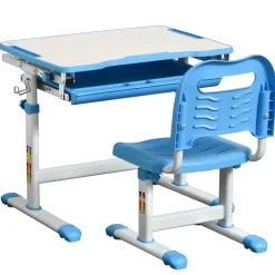- Pupitre infantil con silla Azul y Blanco*Homcom Hot