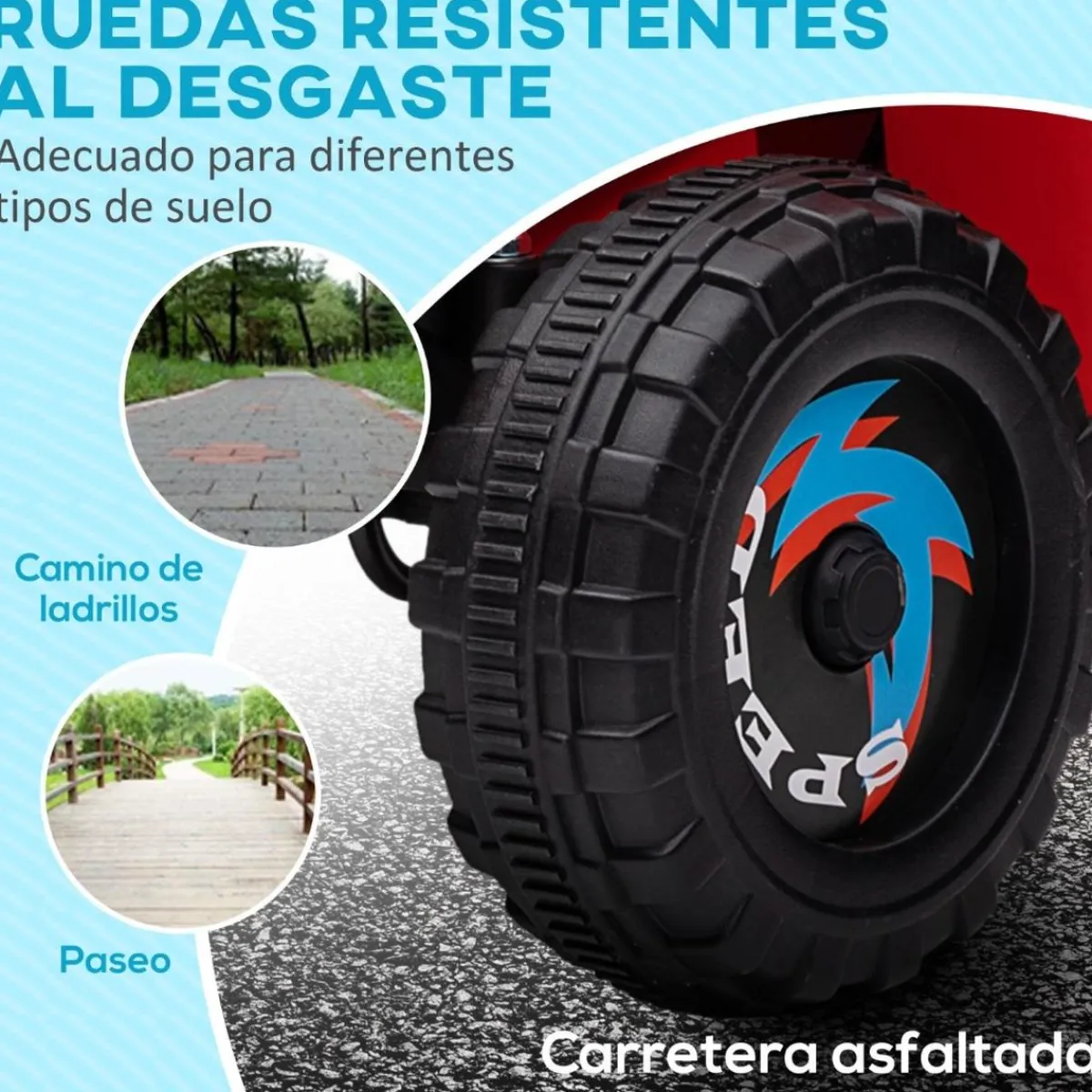 - Quad Eléctrico Rojo con Remolque*Homcom Discount