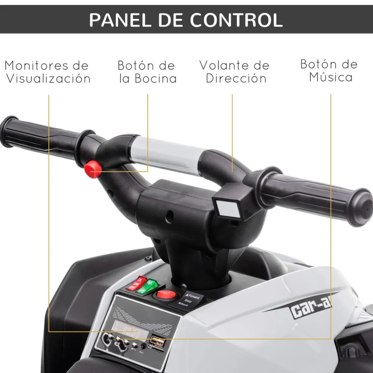 New - Quad eléctrico 12V blanco Vehículos De Batería O A Pedales