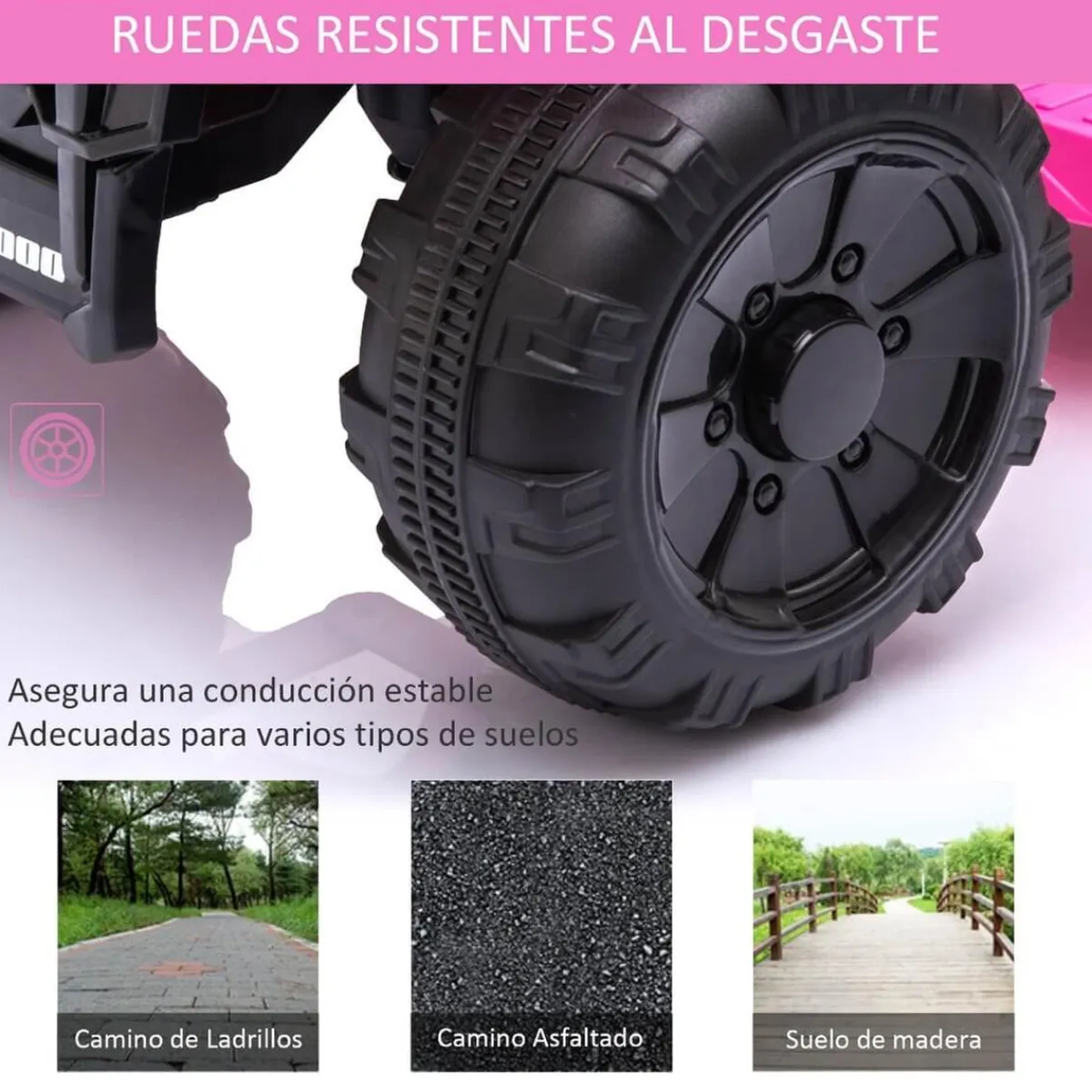 - Quad eléctrico 6V rosa*Homcom Best