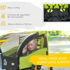- Remolque para bicicleta Verde*Homcom Hot