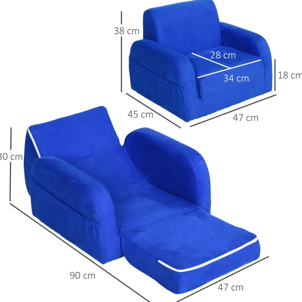 - Sillón cama infantil 2 en 1*Homcom Best