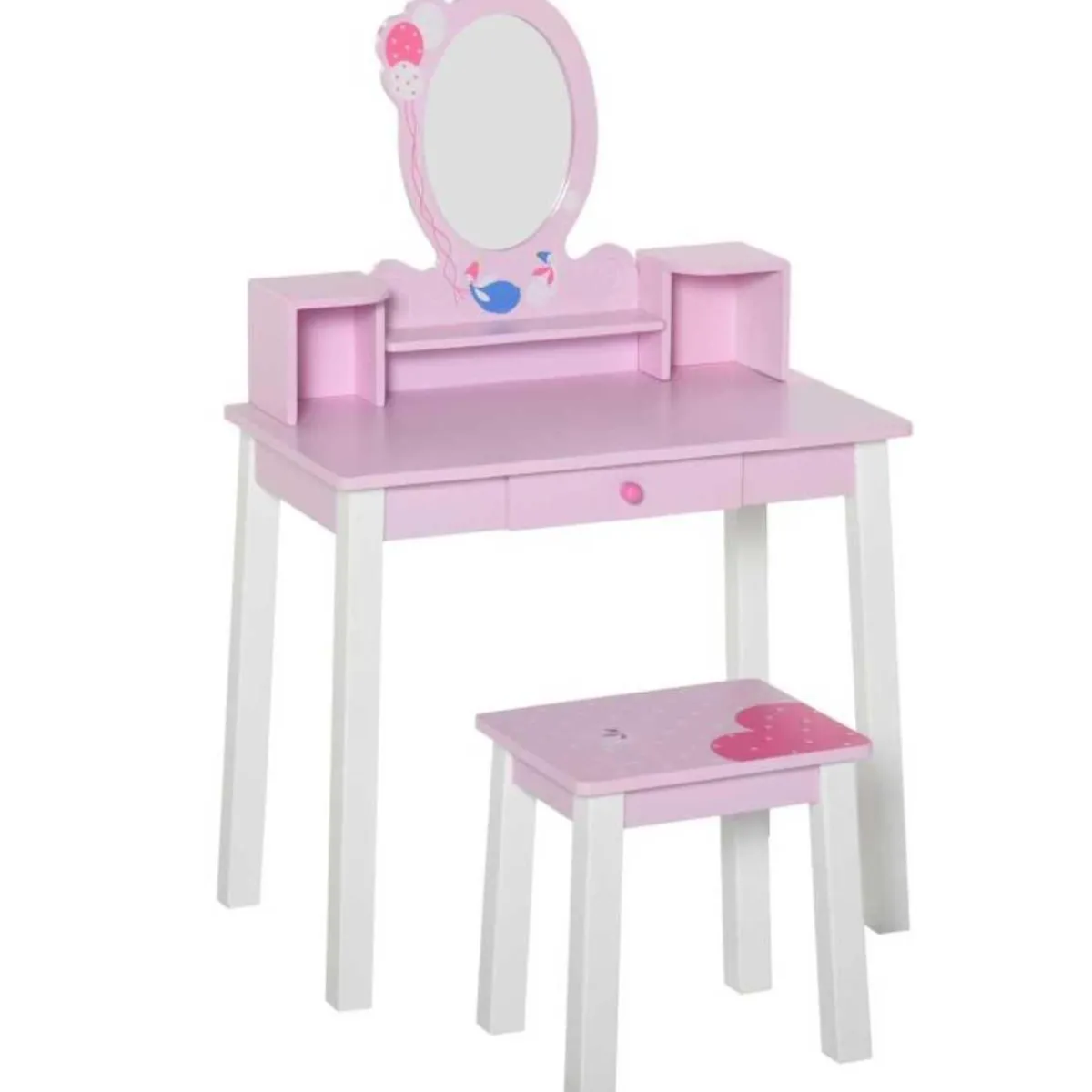 - Tocador Infantil con Taburete y Espejo*Homcom Best