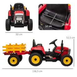 - Tractor elécrico Rojo*Homcom