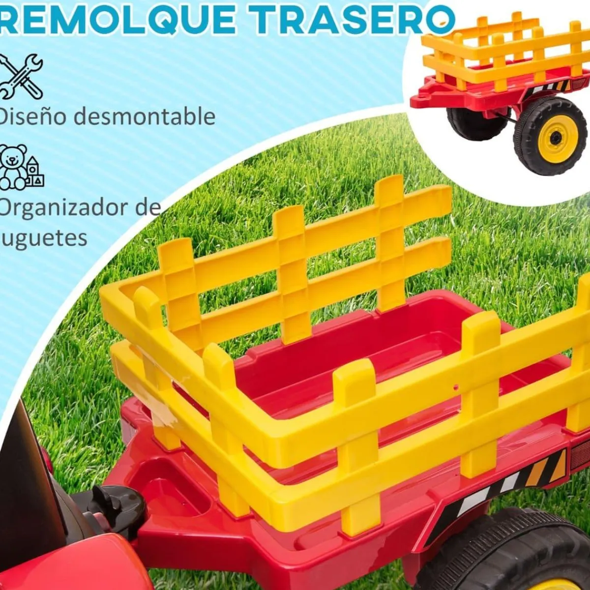 - Tractor elécrico Rojo*Homcom