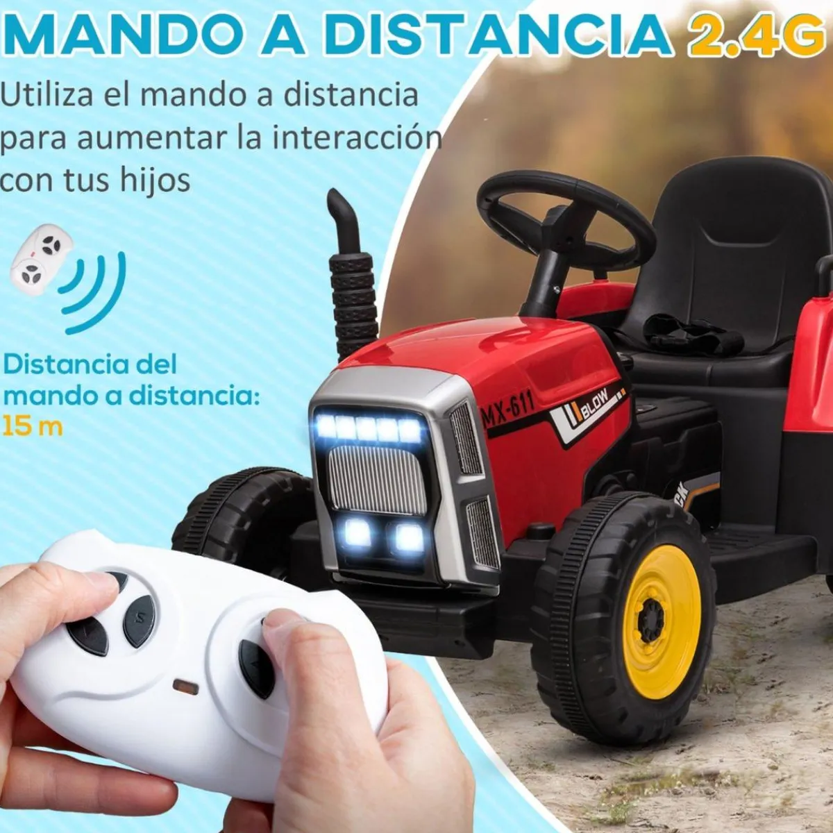 - Tractor elécrico Rojo*Homcom