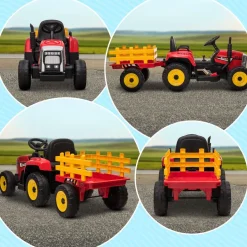 - Tractor elécrico Rojo*Homcom