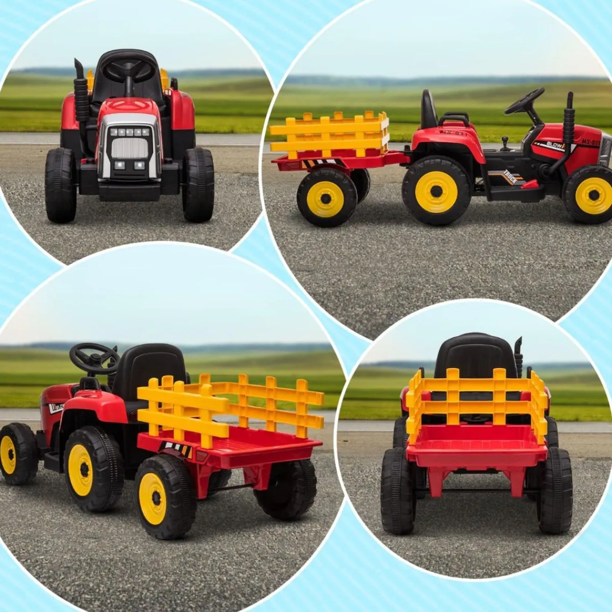 - Tractor elécrico Rojo*Homcom