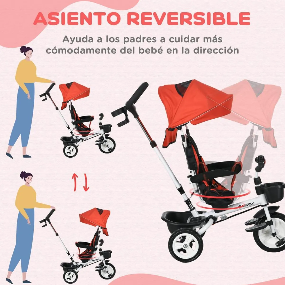 Sale - Triciclo Evolutivo con capota Reflectante - Rojo Motos Y Triciclos