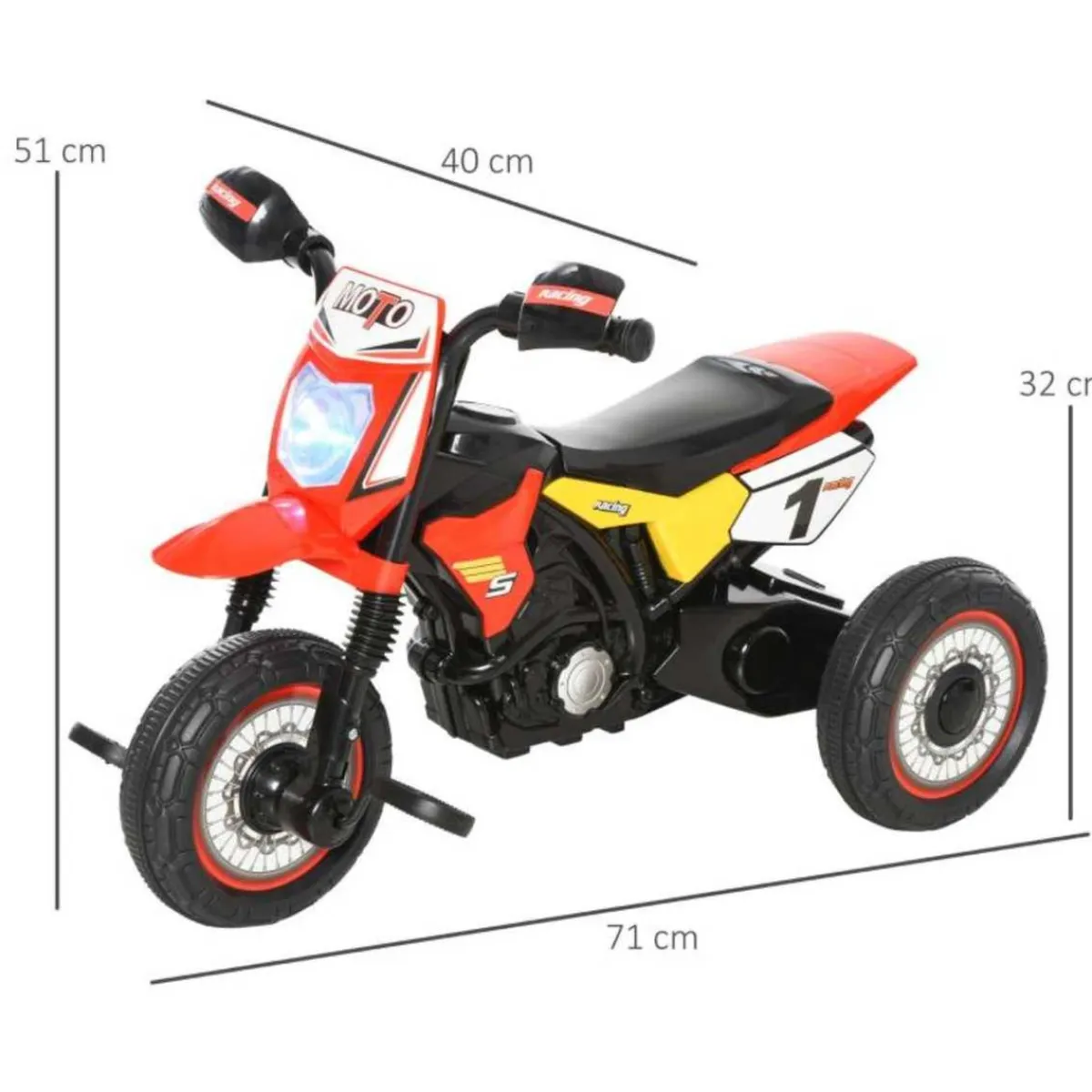 - Triciclo Moto de Montaña Infantil Rojo*Homcom