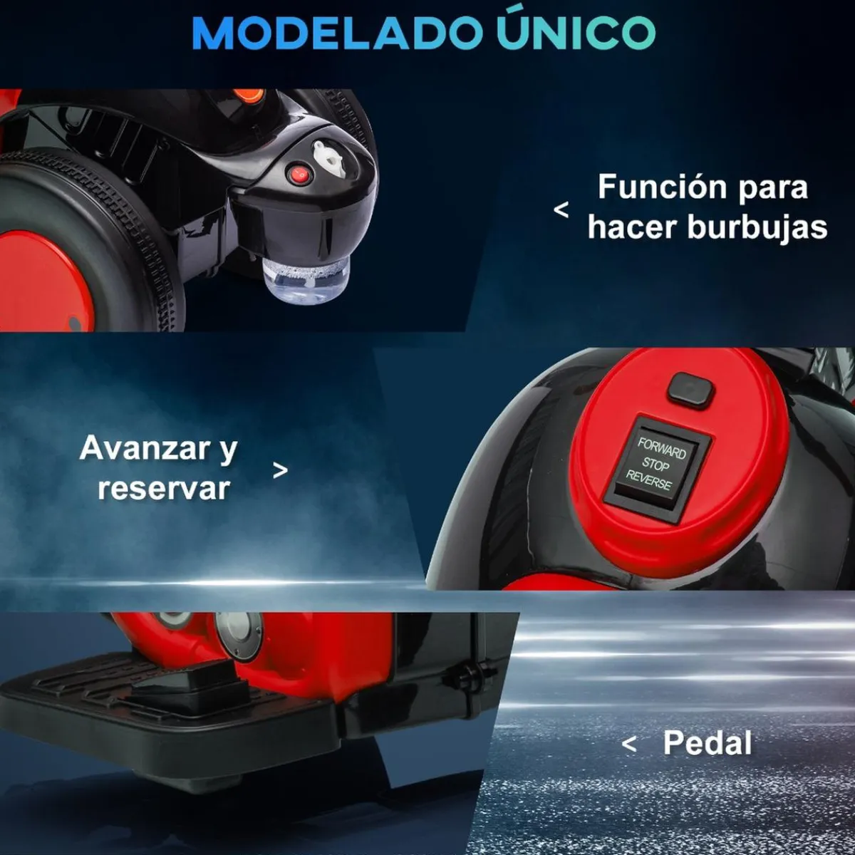 Discount Homcom - Trimoto eléctrica batería 6 V con música y juegos Rojo Vehículos De Batería O A Pedales