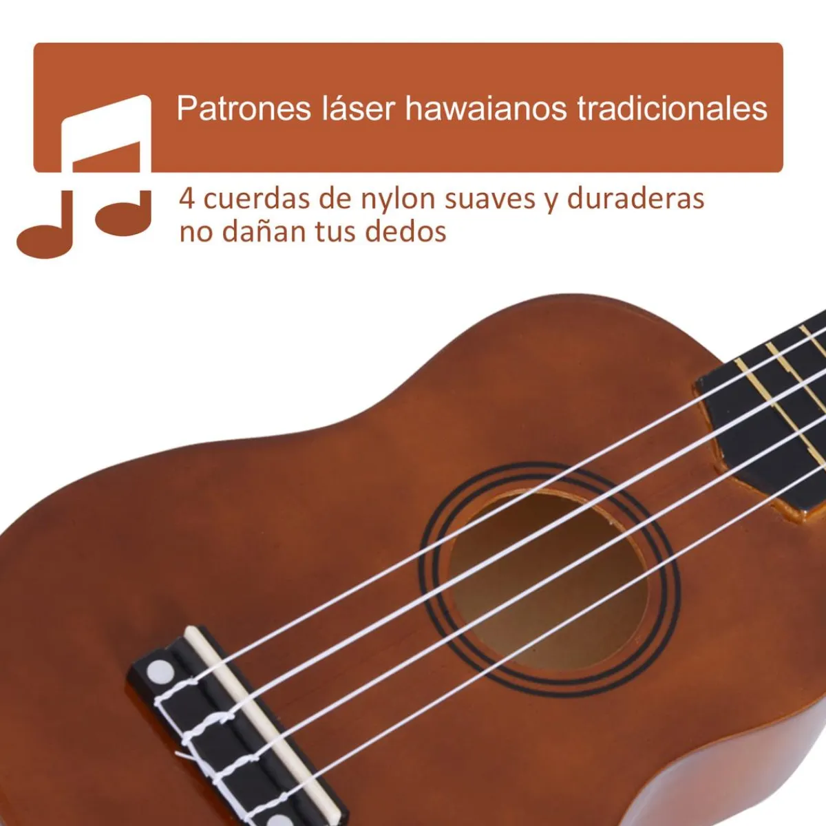 - Ukelele soprano 21" Madera Marrón*Homcom Clearance