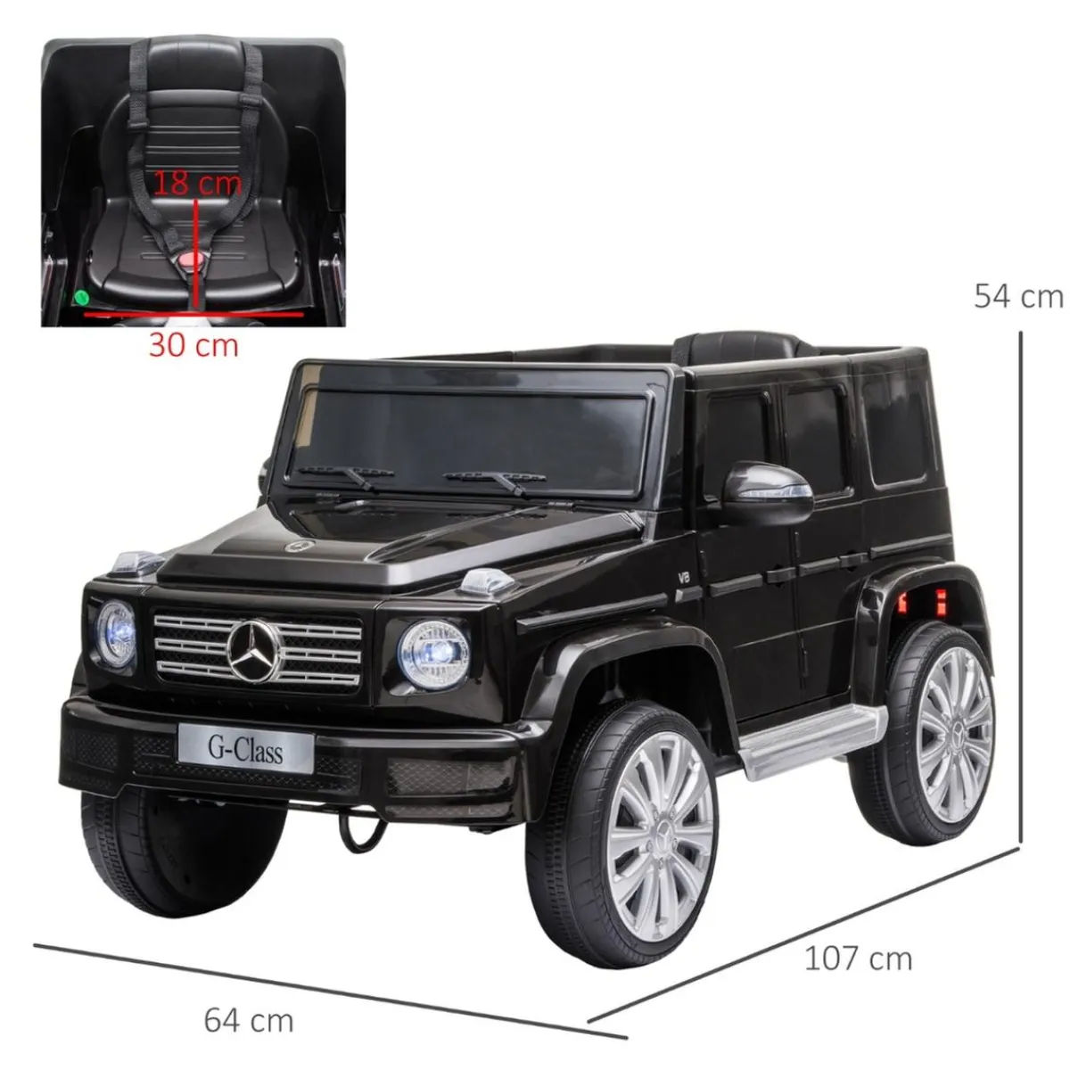 - Vehículo batería con mando Mercedes Negro*Homcom New