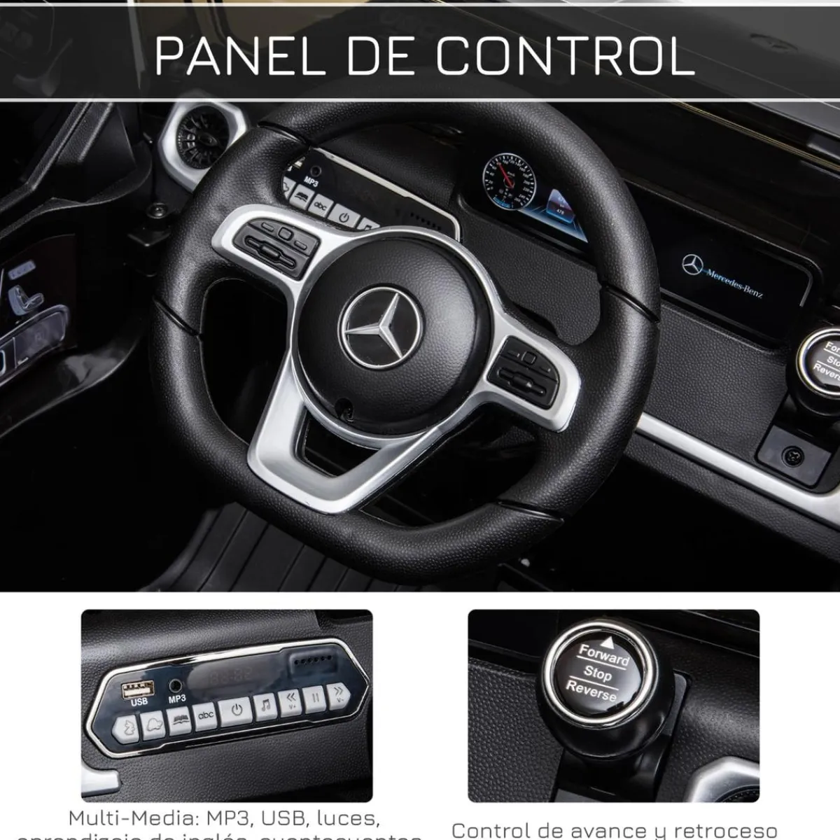 - Vehículo batería con mando Mercedes Negro*Homcom New