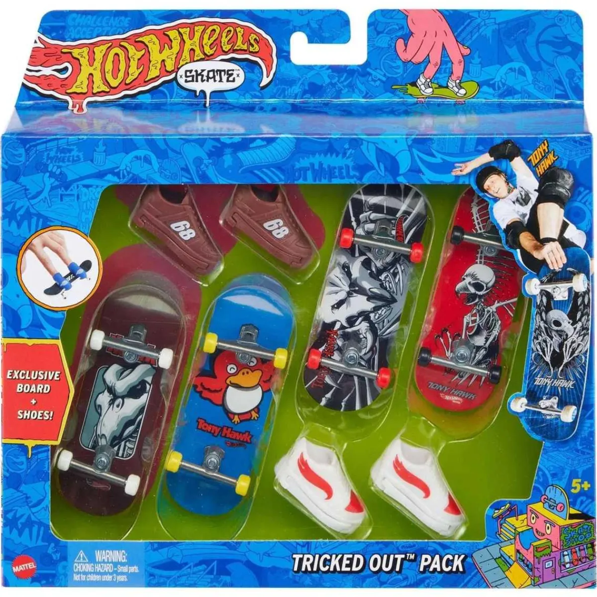 Hot Wheels - Monopatín de dedos Hot Wheels: Pack de 4 modelos variados (Varios modelos) ㅤ*MATTEL Discount