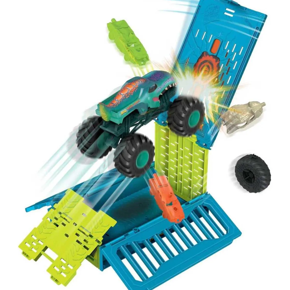 Hot Wheels - Vehículo Hot Wheels Monster Truck 1:24 con jaula de choque gigante*MATTEL Discount