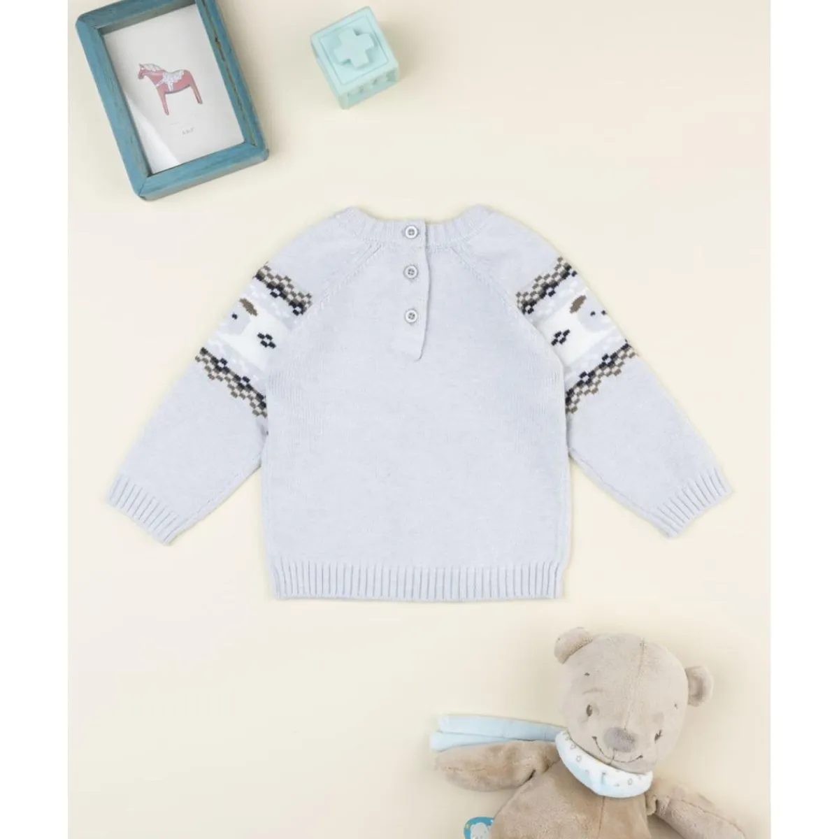 Jersey bebé gris con bordado de ositos*Prenatal Best