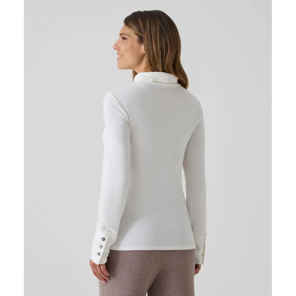 Discount Jersey de lactancia blanco de cuello alto Premamá·Moda|Moda·Camisetas