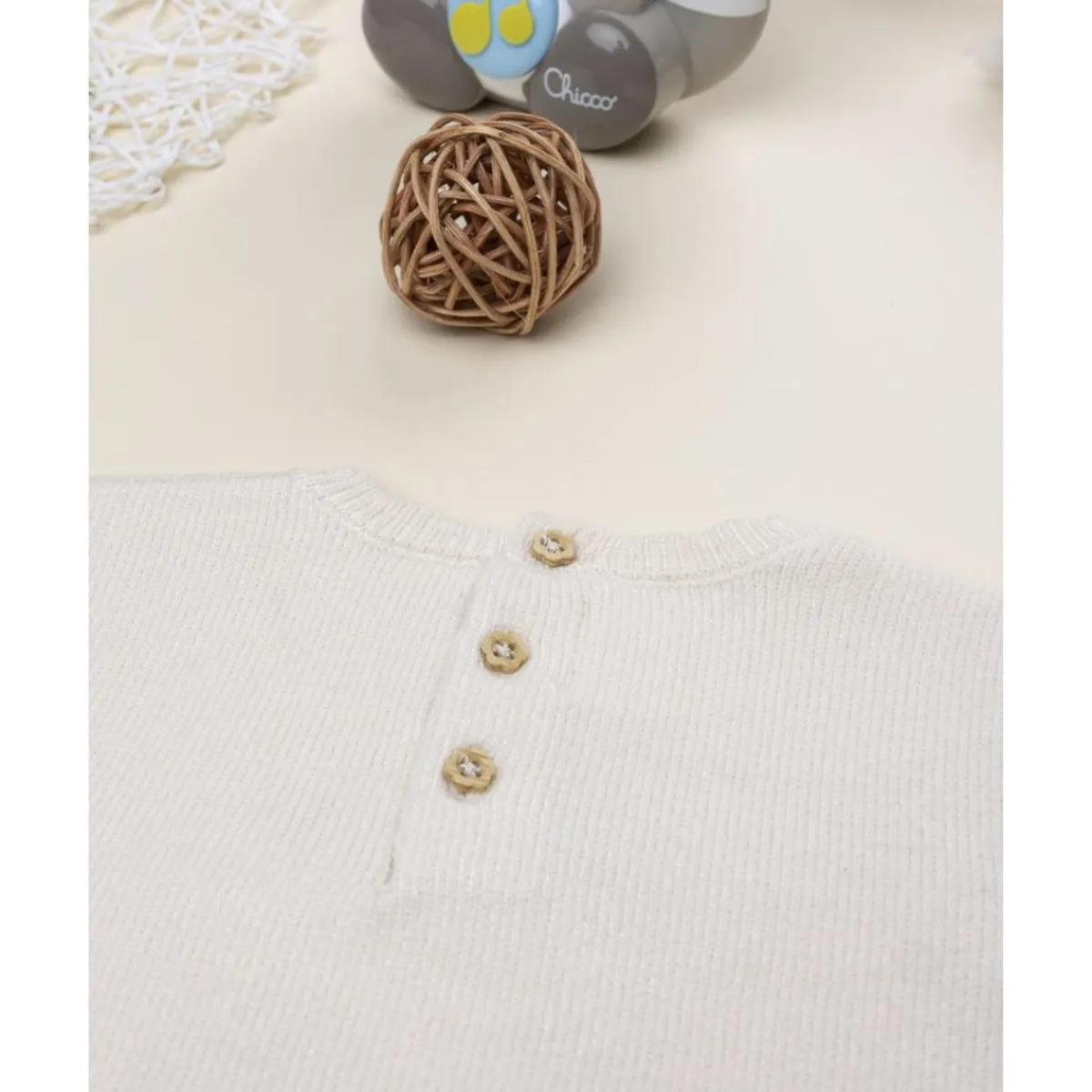 Outlet Jersey de niña beige con cervatillo bordado Recién Nacido·Ropa Y Accesorios|Ropa Y Accesorios·Punto