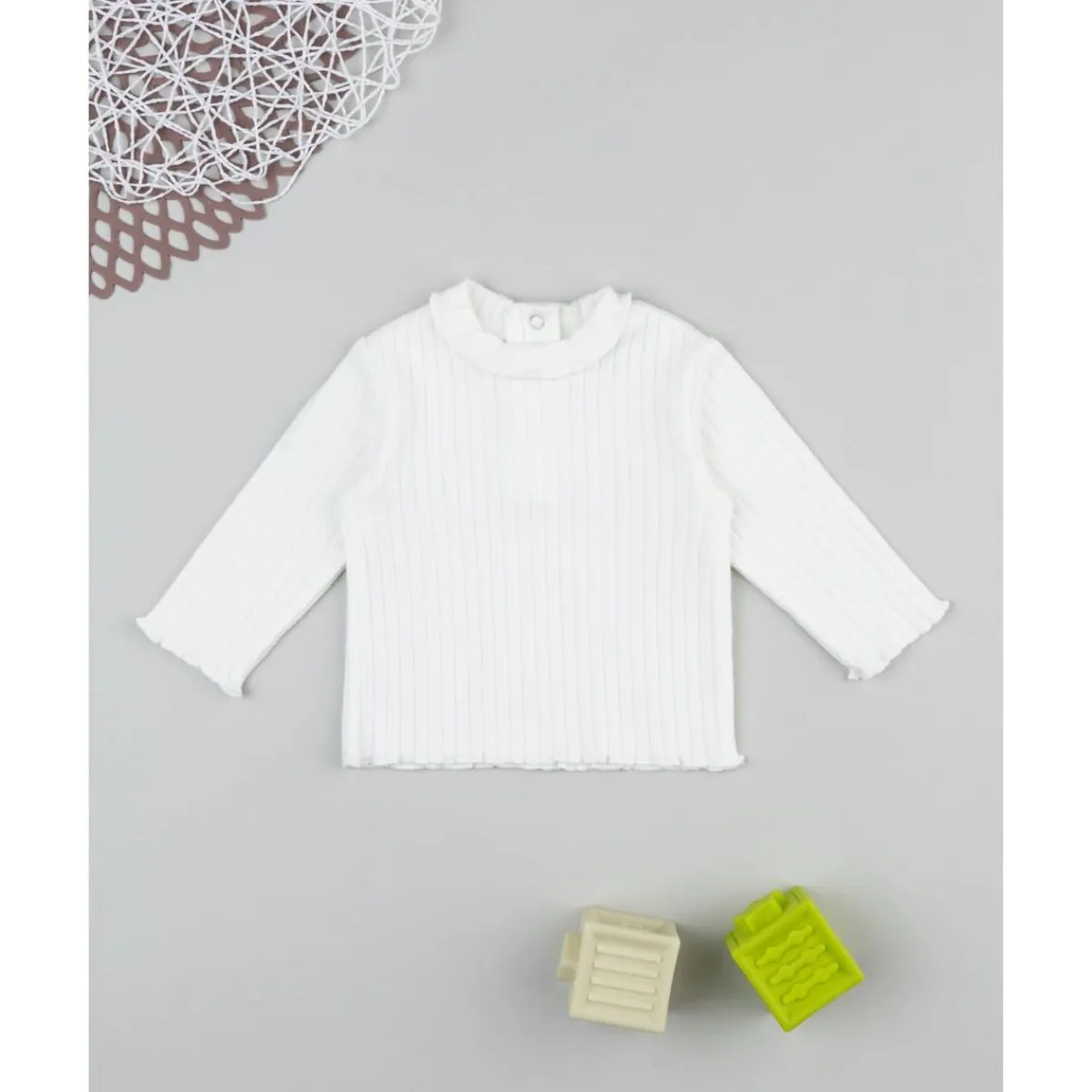 Online Jersey de niña en canalé blanco Recién Nacido·Ropa Y Accesorios|Ropa Y Accesorios·Punto