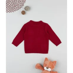 Jersey de niño rojo con bordados de animales*Prenatal New