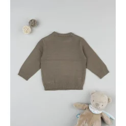 Outlet Jersey tricot bebé marrón con perrito Niño·Bebé Niño 3-36 Meses|Bebé Niño 3-36 Meses·Jerséis Y Cardigans