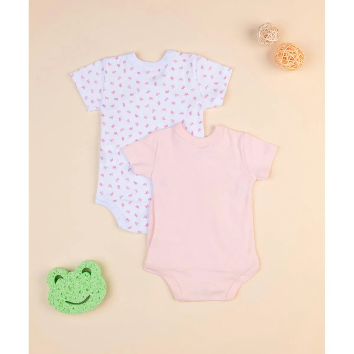 Juego de 2 bodies rosa y blanco con la inscripción Mommy's Princess*Prenatal Clearance