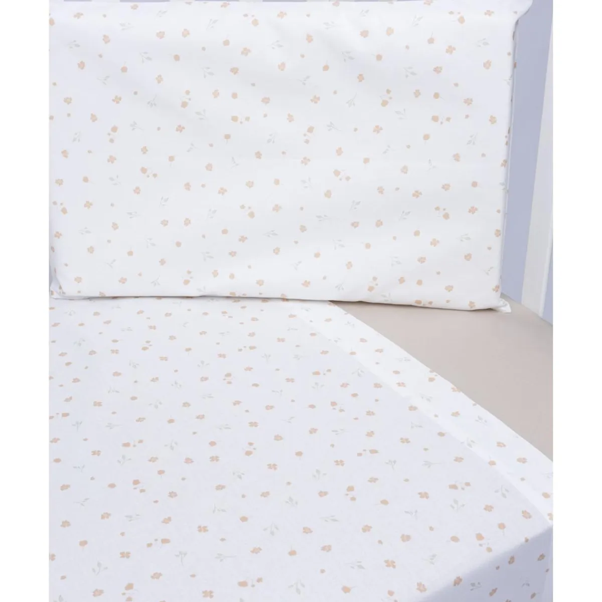Discount Juego de Cuna 3 Piezas con Flores Naranjas Ropa De Cama·Sábanas Y Mantas|Recién Nacido·Ropa De Cama